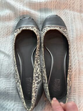 Coach Leopard-Print Ballet Flats in Black and Tan